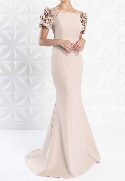 Alexander by Daymor - Long Beaded Ruffle Formal Evening dress - Rack Hunt -