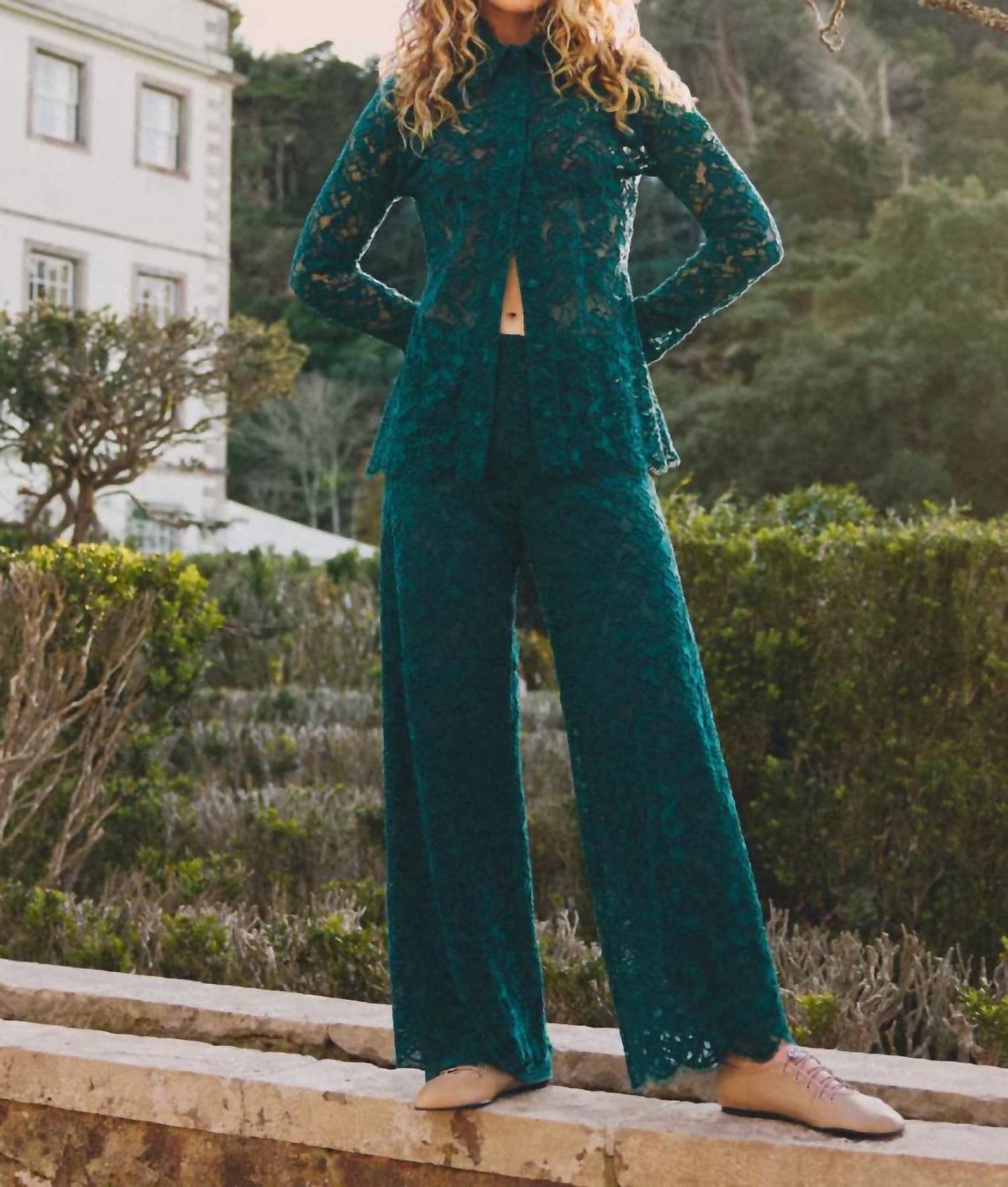 Jade Foliage Long Pants
