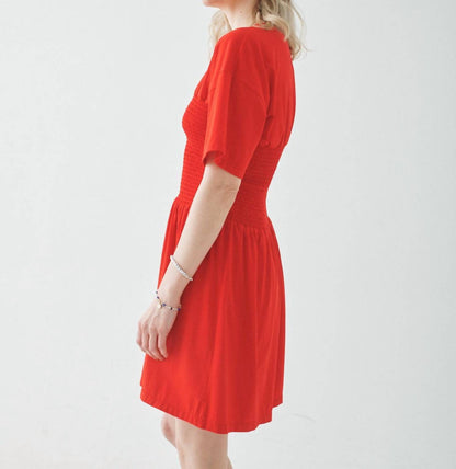 Shirred T-shirt Dress
