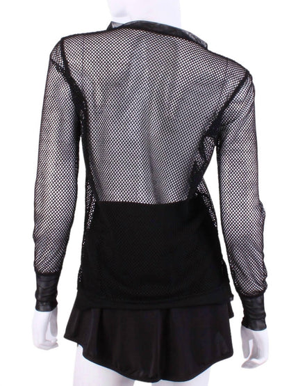 Love Love Tennis - Women's Fishnet Long Sleeve Very Vee Tee - Rack Hunt