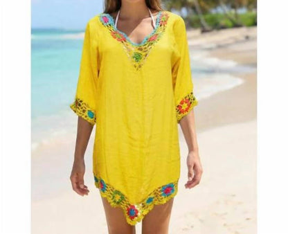 Floral Crochet Beach Cover Up