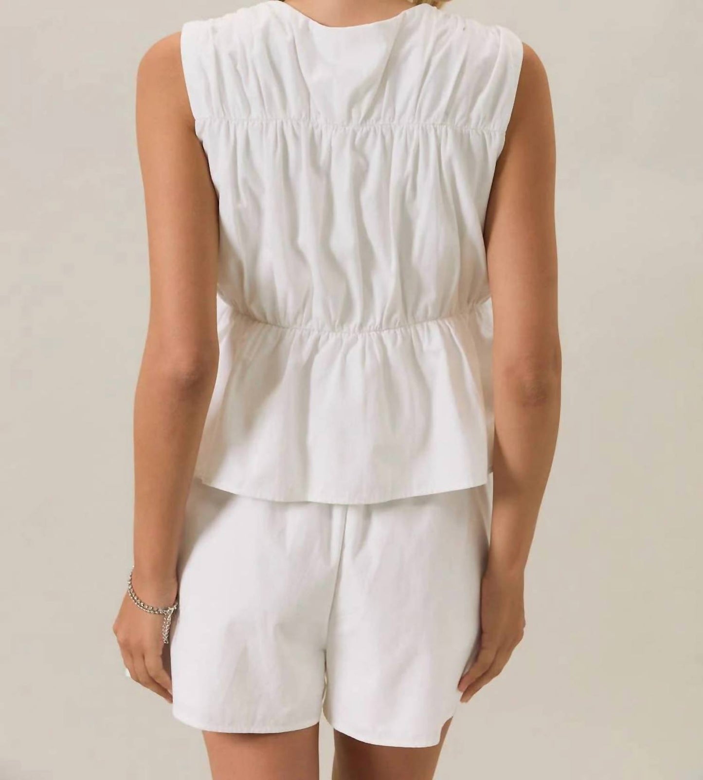 Front Tie Linen Top