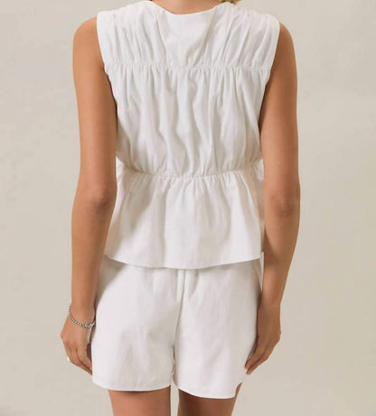 Front Tie Linen Top