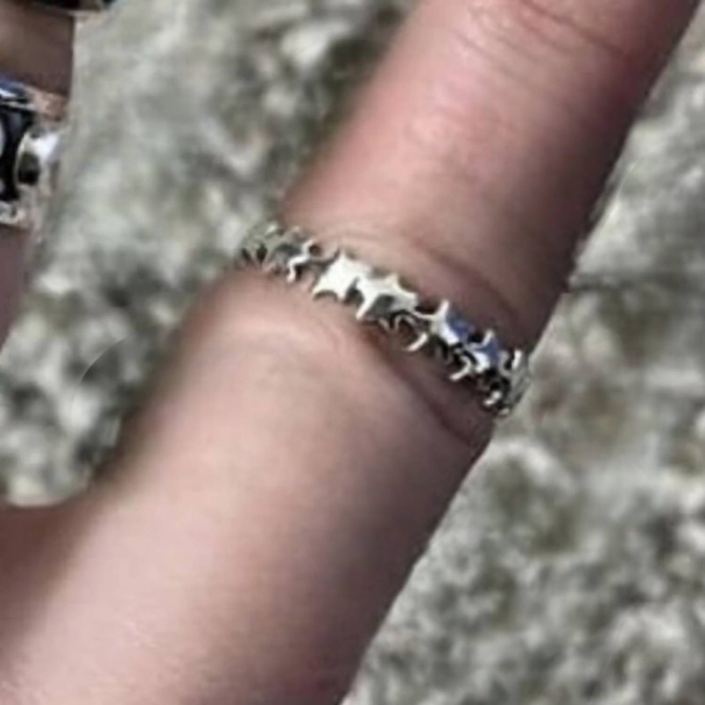 Women's Star Stamped Sterling Band Ring