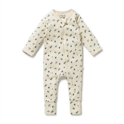 Newborn's Footed Organic Cotton Zipsuit