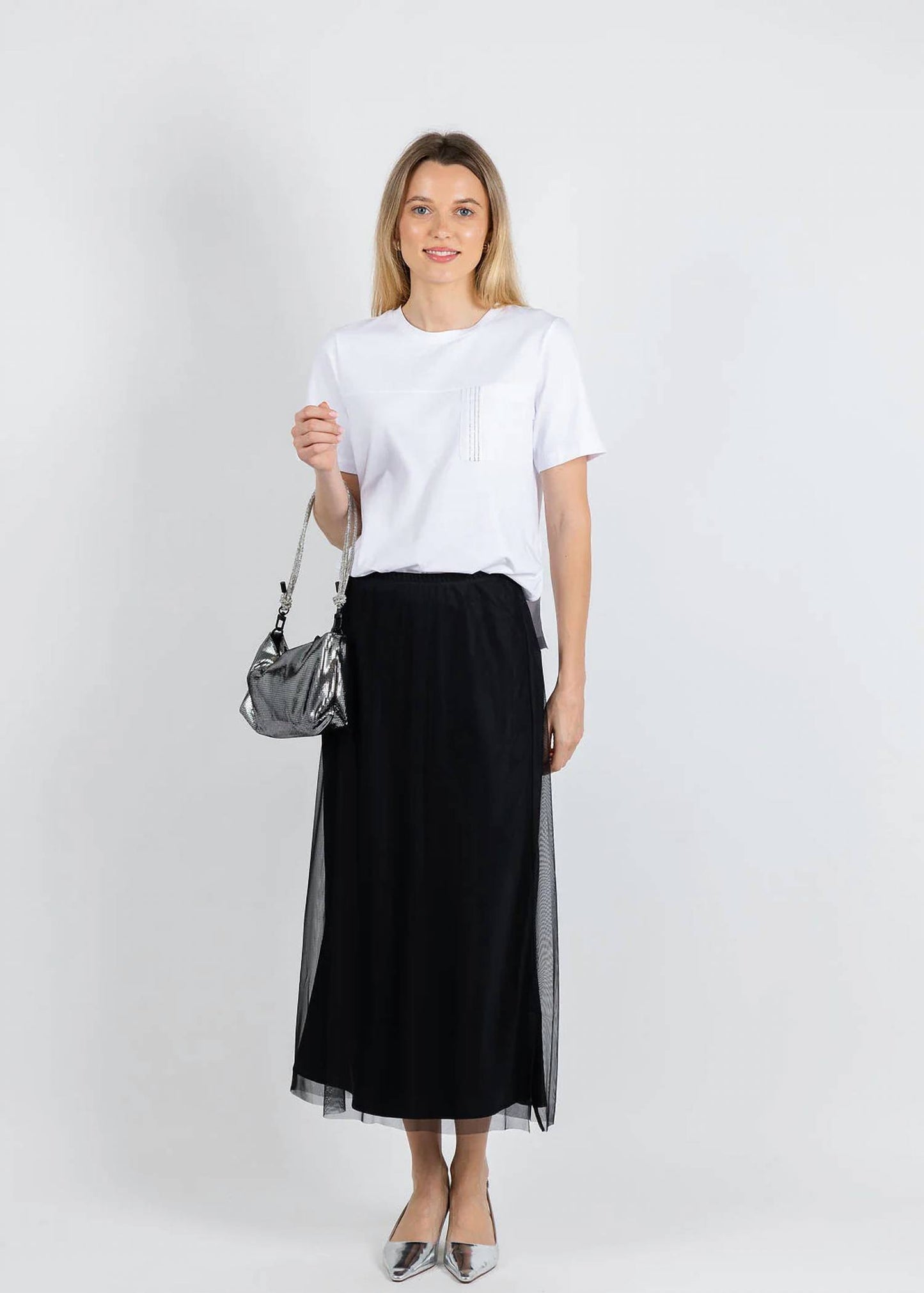 Beaded Short Sleeve Pocket Tee