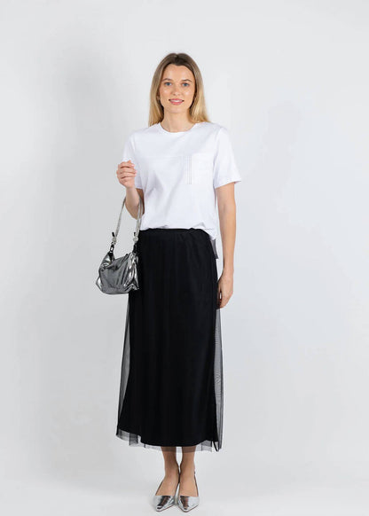 Beaded Short Sleeve Pocket Tee