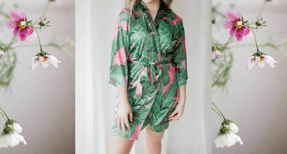 Spikes and Seams - Palm Leaf Bridesmaid Robe - Rack Hunt