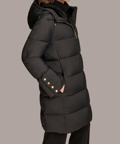 Long Hooded Down Filled Puffer Coat