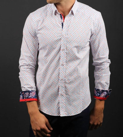 Button Down Shirt With Paisley Trim