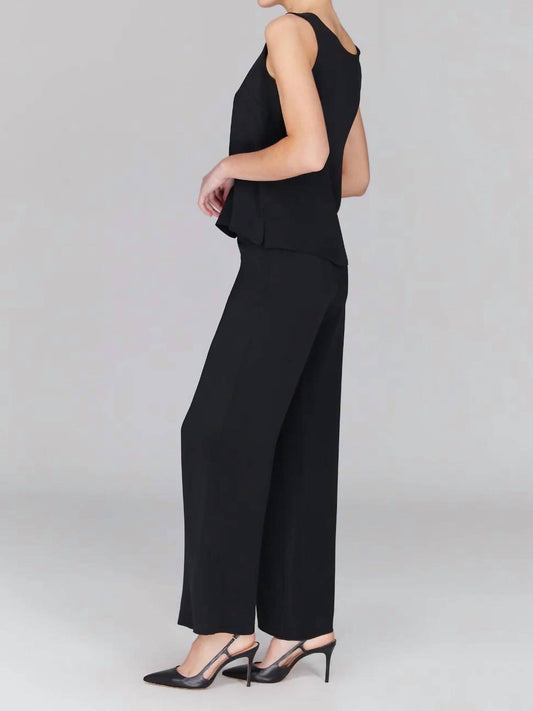 Silk Essential Wide Leg Pant With Flat Front & Back Elastic