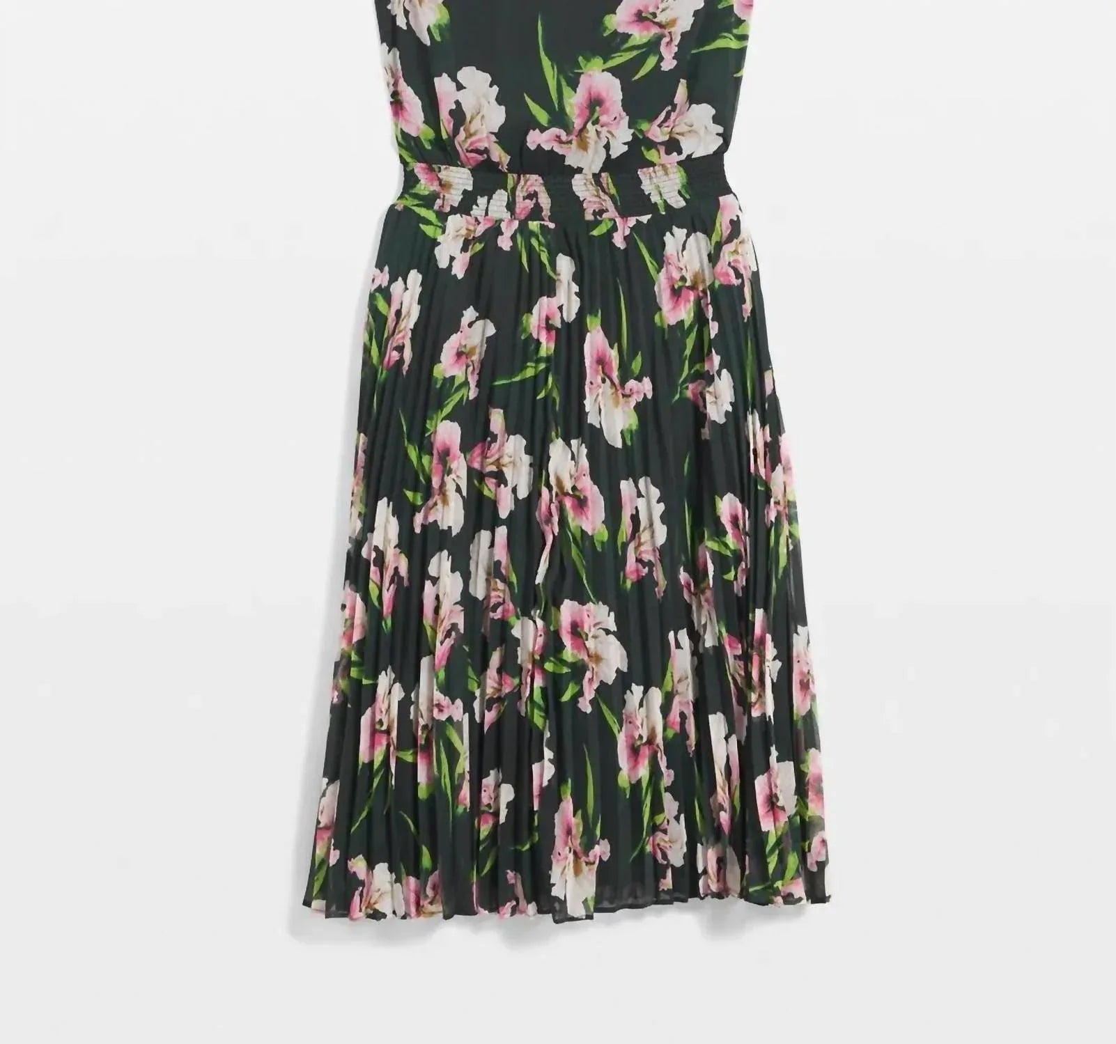 White House Black Market - Sleeveless V-neck Smocked Midi Dress - Rack Hunt