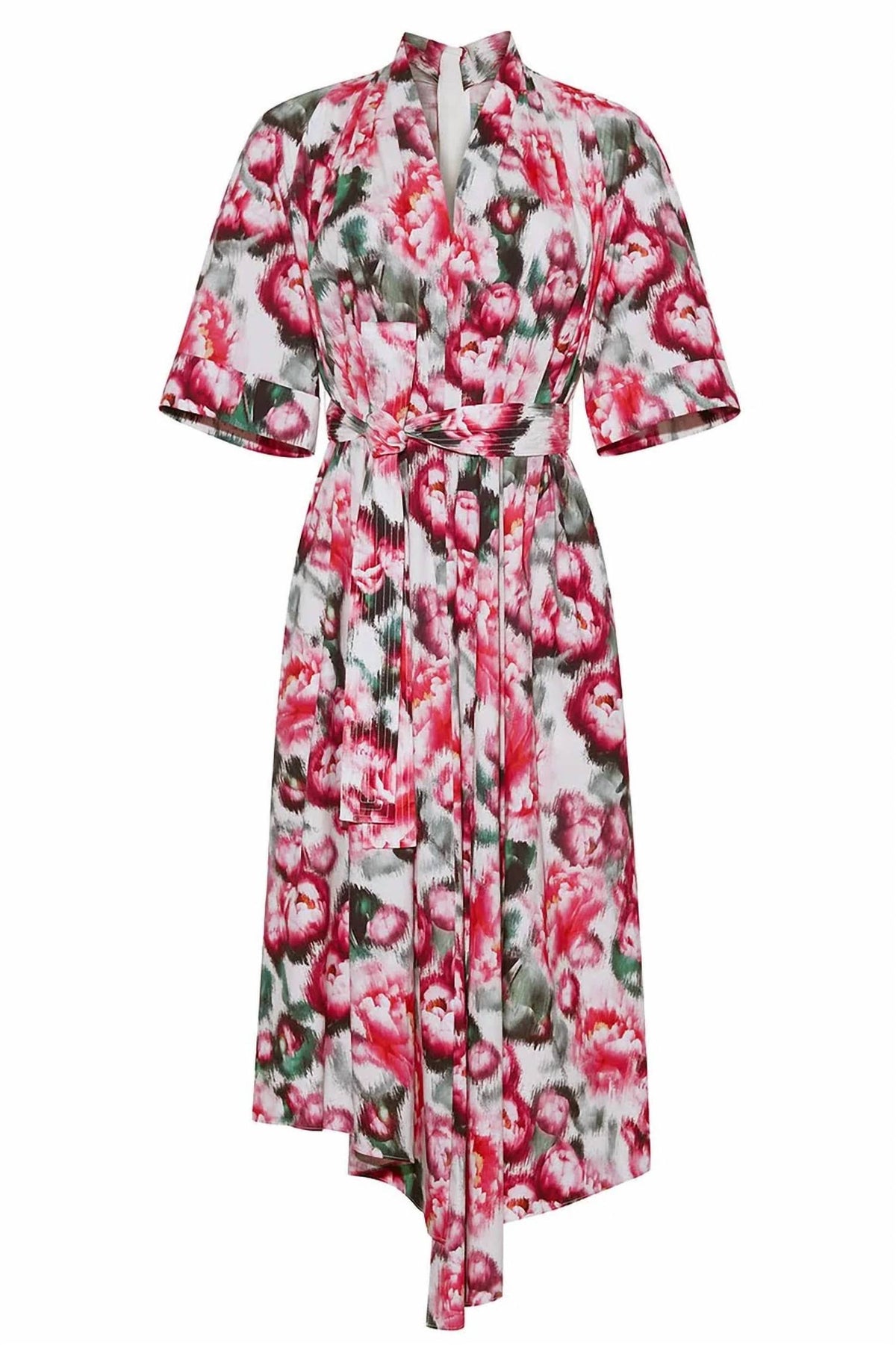 Asymmetrical Printed Poplin Dress