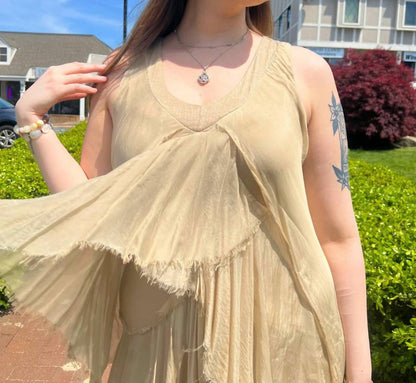 Deep V Sequin Neck Sleeveless Maxi Dress