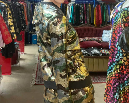 Any Old Iron - Camo Sequin Sweatshirt - Rack Hunt