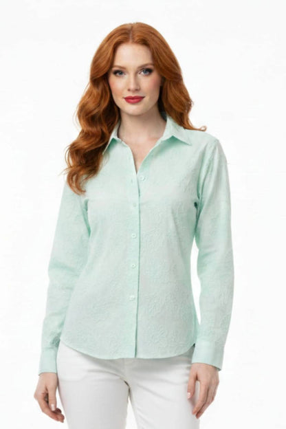 Floral Embroidered Button-down Shirt