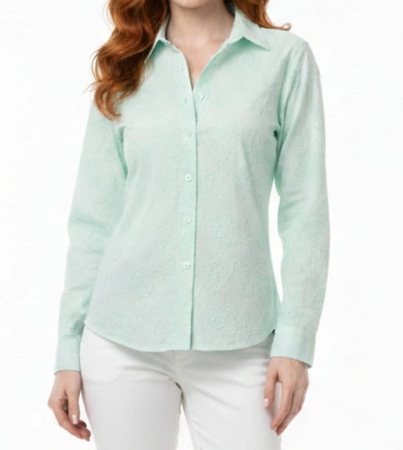 Floral Embroidered Button-down Shirt