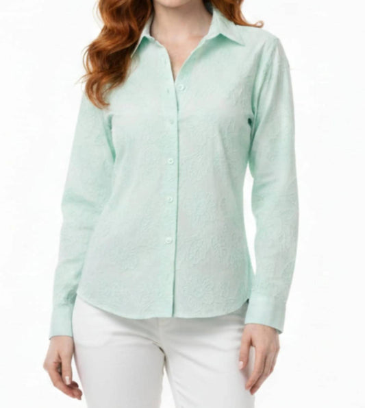 Floral Embroidered Button-down Shirt