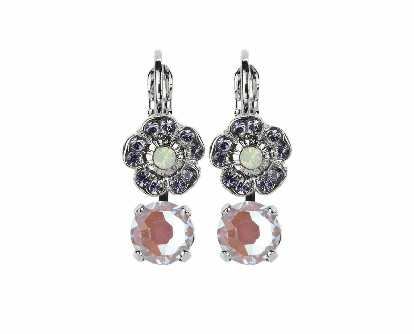 Women's Flower Drop Crystal Earrings
