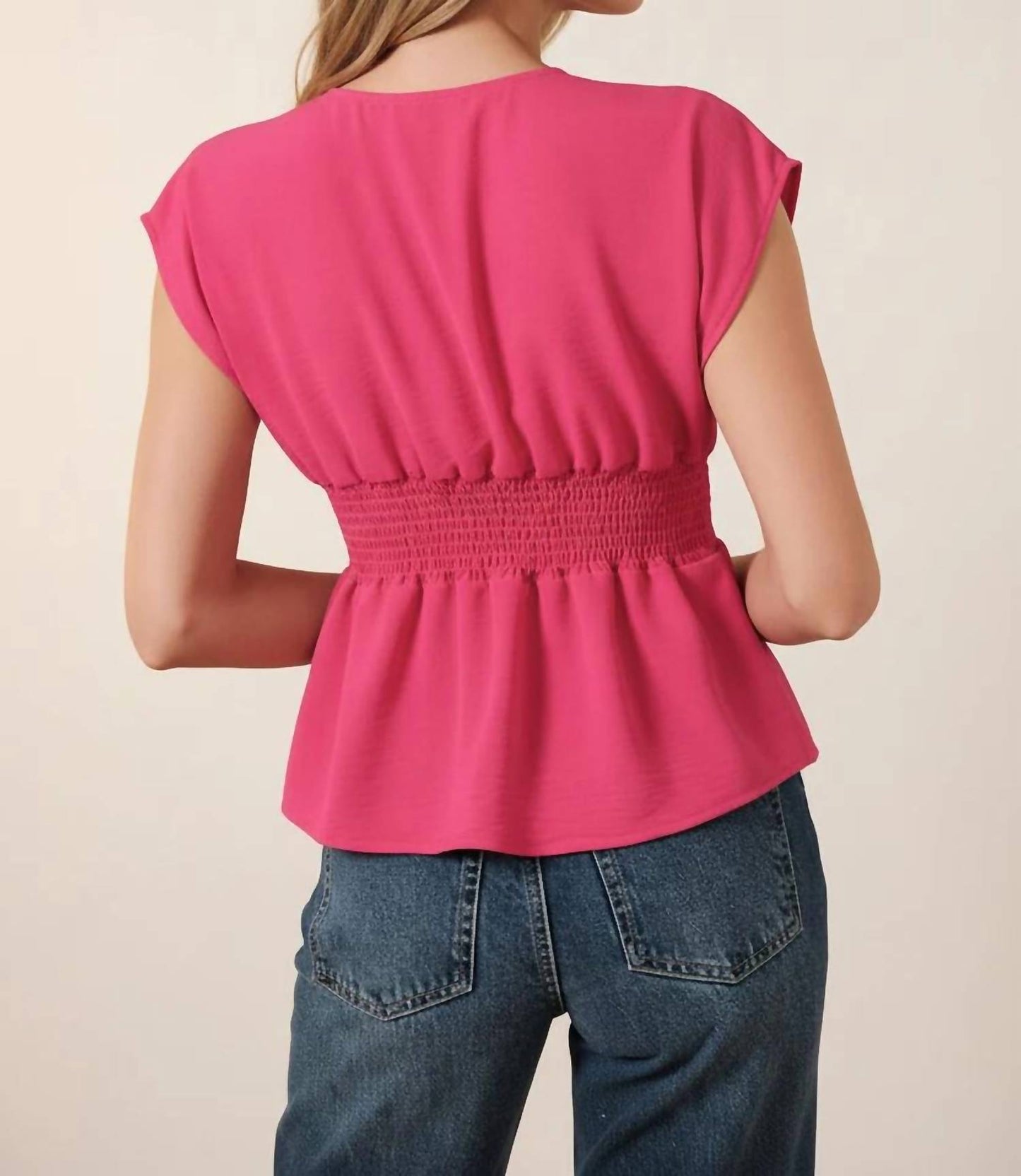 Kali Front Pleat Cap Sleeve Top