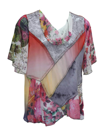 LV Collection - Floral Cowl Neck Top - Rack Hunt