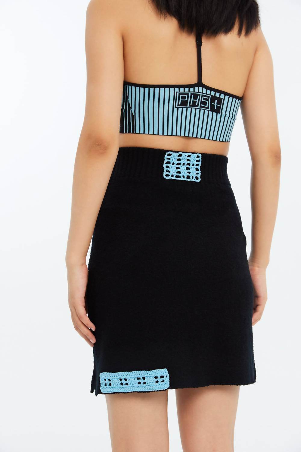 PH5 - Dan Loop Yarn Mini Skirt With Crochet Patches - Rack Hunt