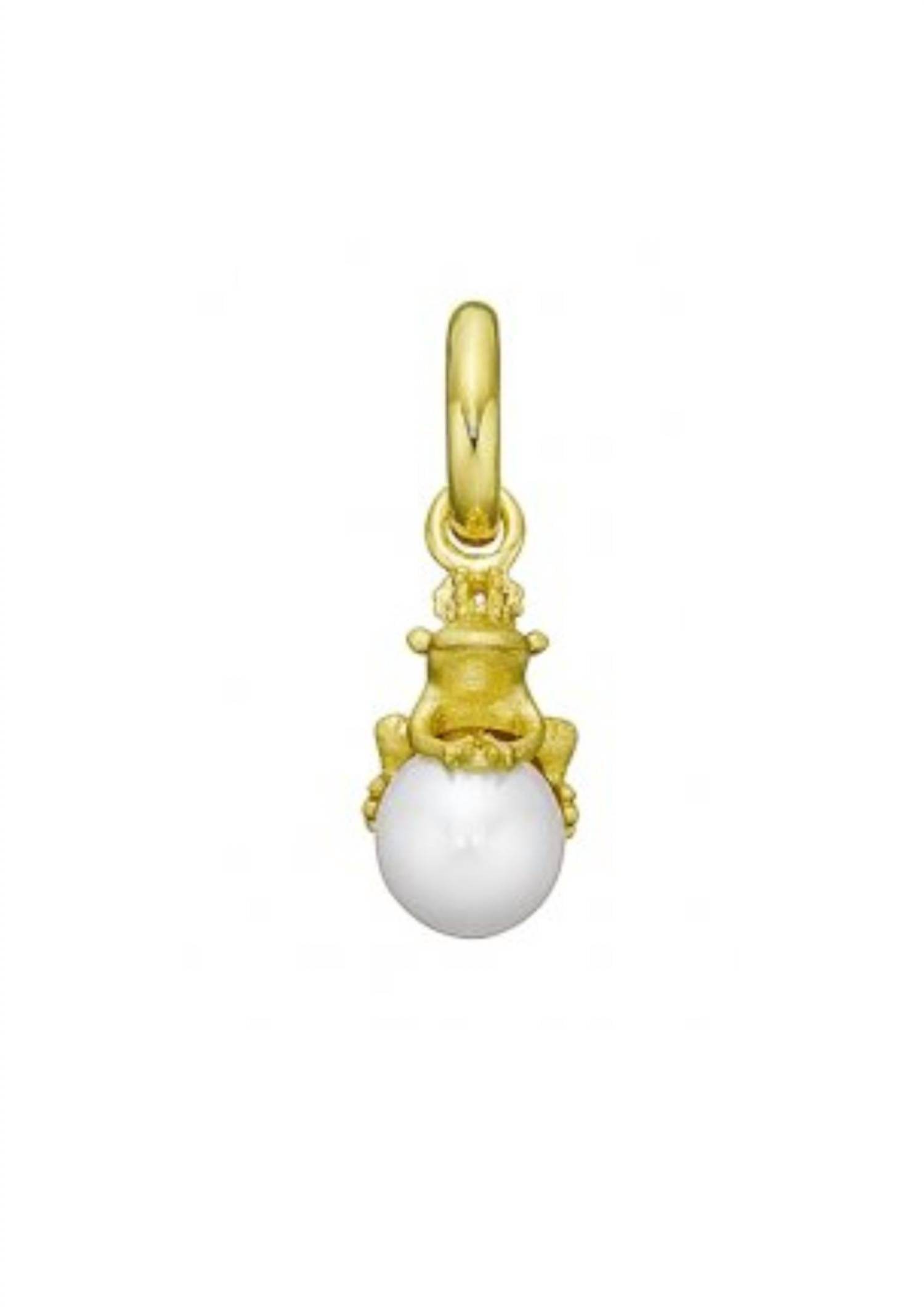 Story Jewellery - Women's Frog With White Pearl Charm Pendant - Rack Hunt