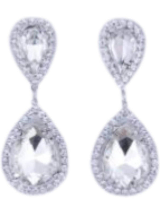 Design by Conception - Women's Drop Earrings With Navette Shape Crystals - Rack Hunt -