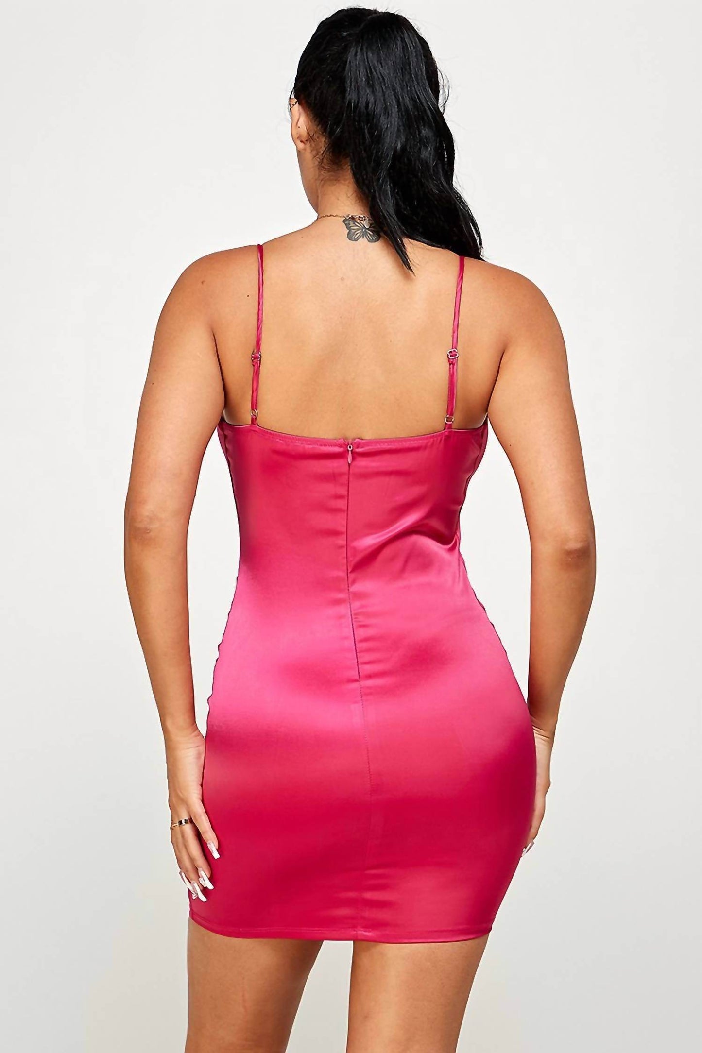 Blush BJ - Pink Satin Mini Dress - Rack Hunt