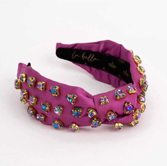 La Bella - Women's Volcano Rainbow Heart Satin Headband - Rack Hunt -