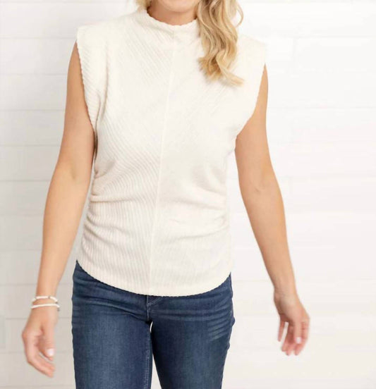 Funnel Neck Side Ruched Top