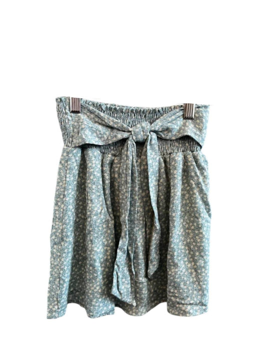 Girl's Elastic Waist Floral Mini Skirt