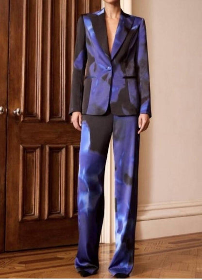 Printed Blazer and Matching Relaxed Pantsuits