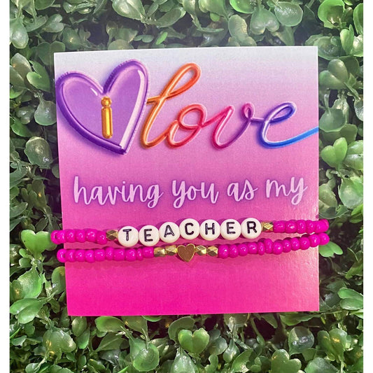 Lasting Impressions - Women's Teacher Love Beaded Bracelet Gift Set - Rack Hunt -