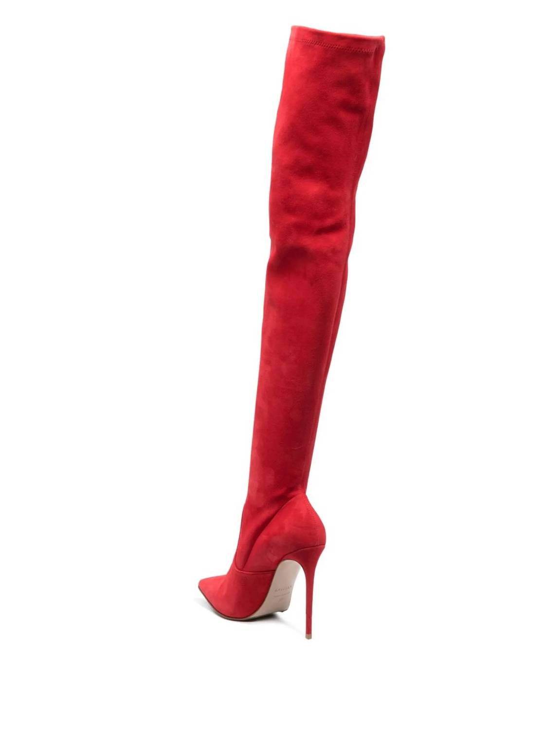 Le Silla - PRELOVED Eva stretch suede thigh high slip on leather boots - Rack Hunt -