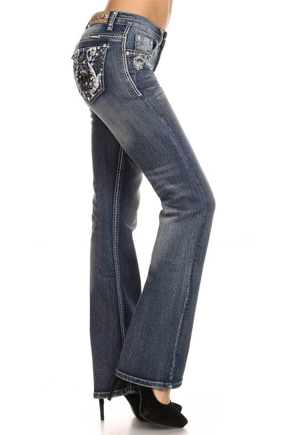 Bus Stop - Naughty Denim with Skull Pockets - Rack Hunt