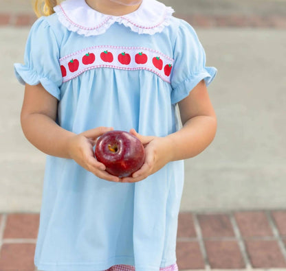 Girls Apple Ribbon Bloomer Set