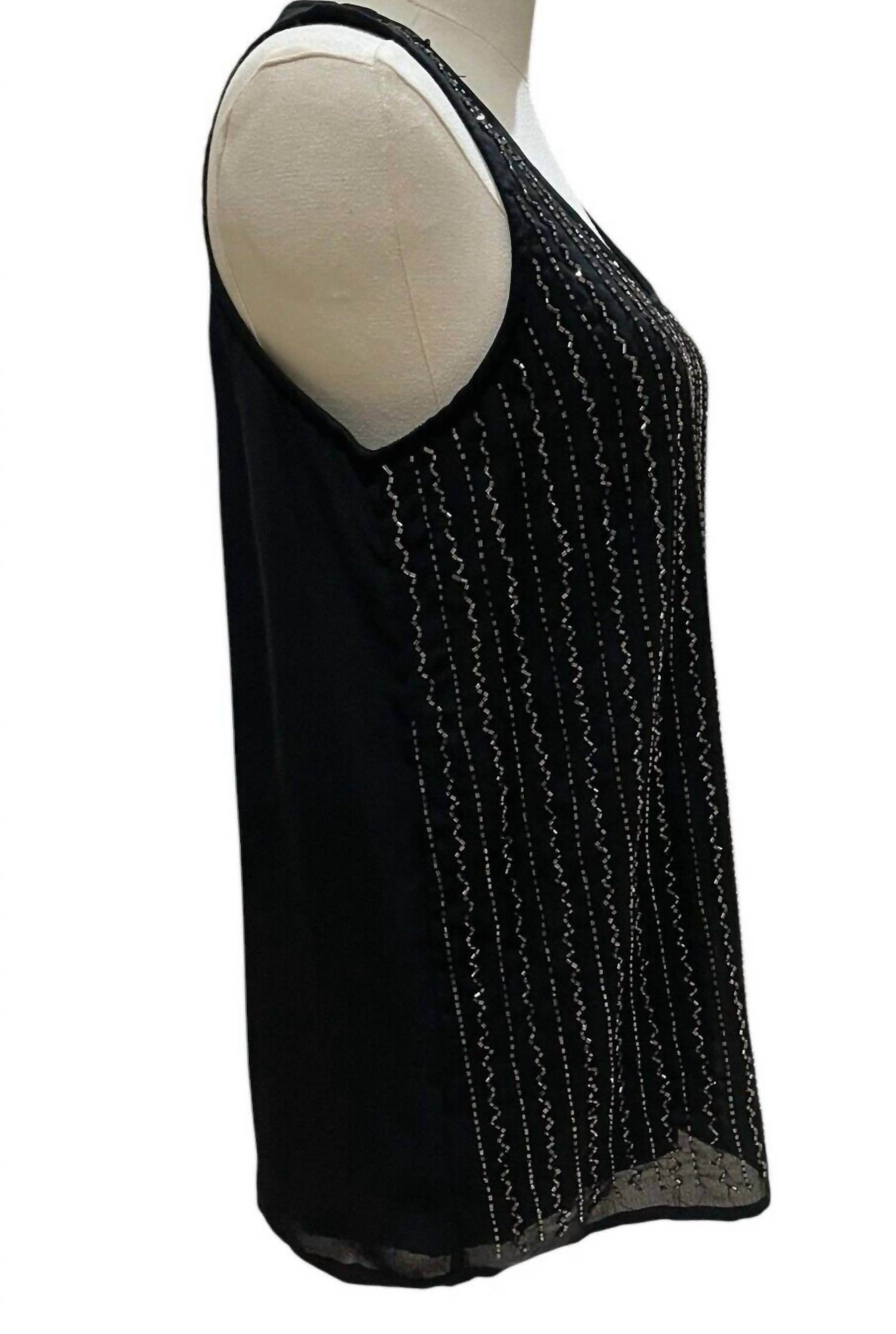 Olive + Oak - Women's Beaded Sleeveless Tank Top - Rack Hunt -