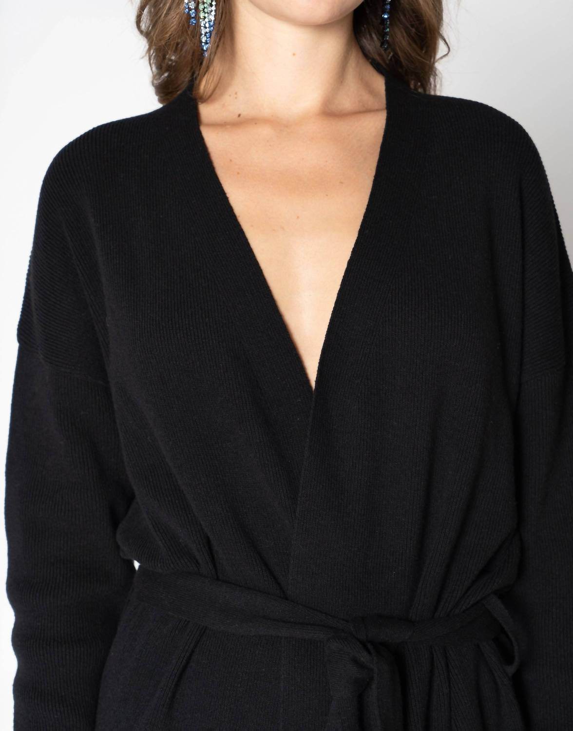 nu-in - Waist Tie Slender Knit Relaxed Cardi - Rack Hunt -