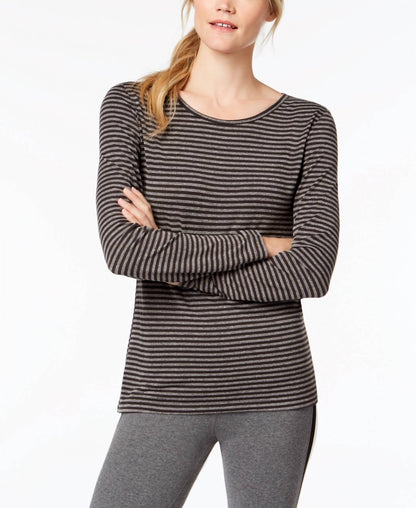 Striped Cutout Back Long Sleeve T-shirt