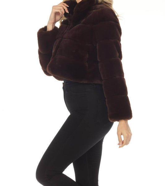 Belle Fare - Devon Short Faux Rex Fur Bomber Jacket Coat - Rack Hunt -