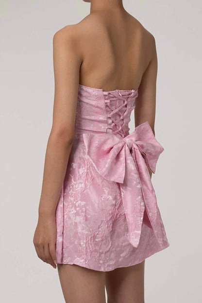 Lady Suite - Floral Jacquard Strapless Mini Dress - Rack Hunt