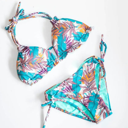 Sabz Swimwear - Women's Floral Aqua Bikini Set - Rack Hunt