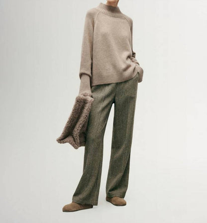 Mock Neck Loose Fit Cashmere Sweater