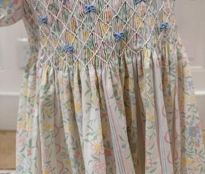 Girls Spring Bouquet Smocked Dress