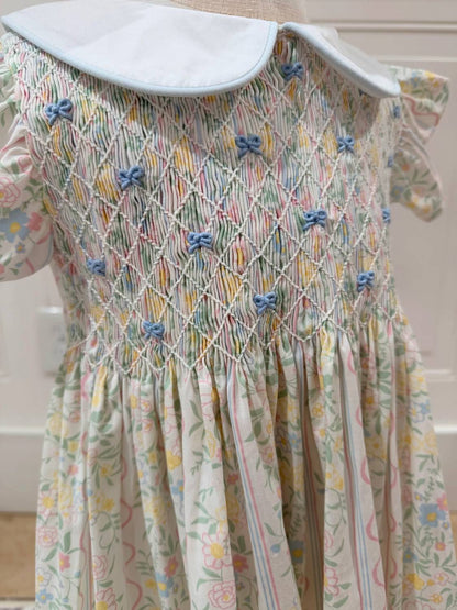 Girls Spring Bouquet Smocked Dress