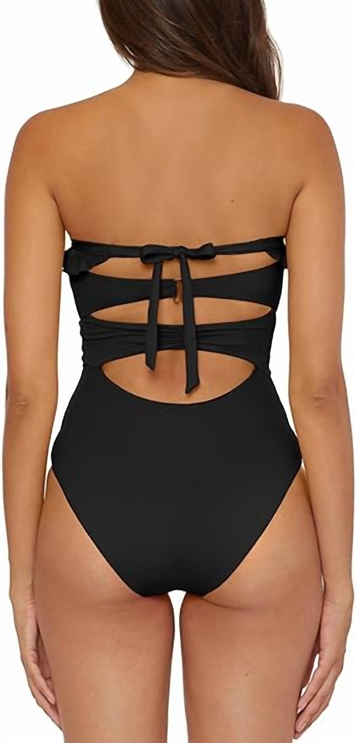 Standard Buckle Up One Piece Bandeau Swimsuit