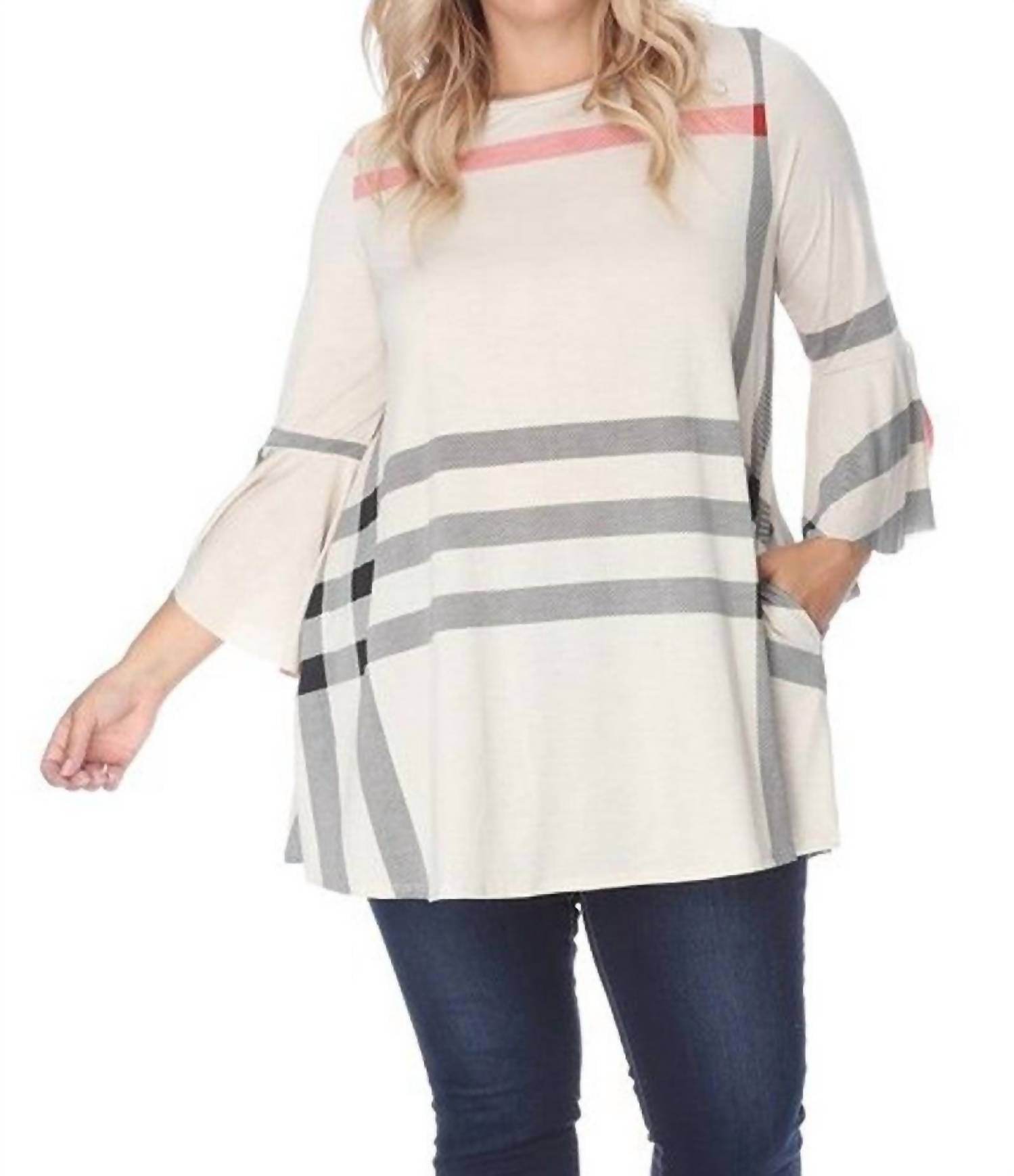 South River - Plaid Three-quarter Sleeve Tunic - Rack Hunt