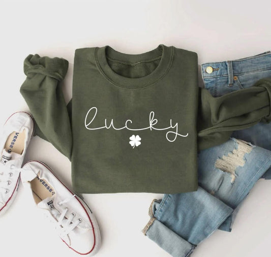 Women's St Patrick Day 4 Leaf Cover Sweatshirt