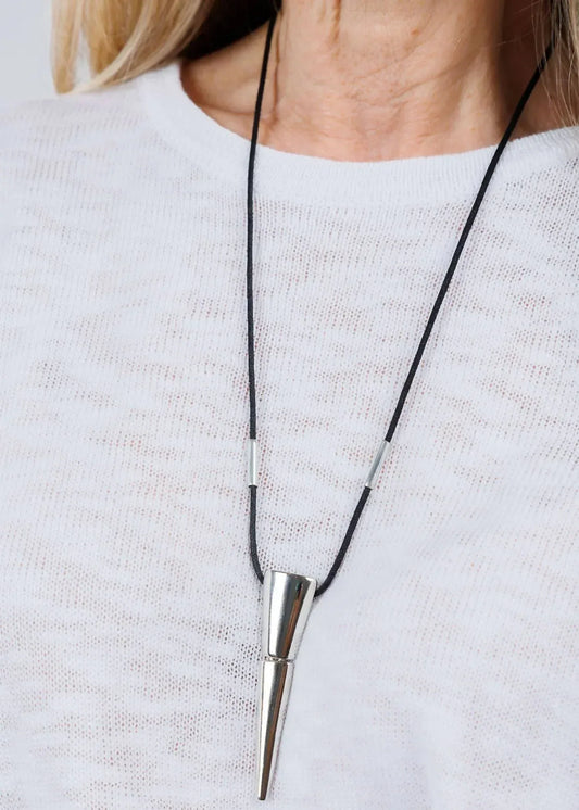 Ben-Amun - Women's Rosal Cord Necklace With 2-piece Dripped Triangle Pendant - Rack Hunt